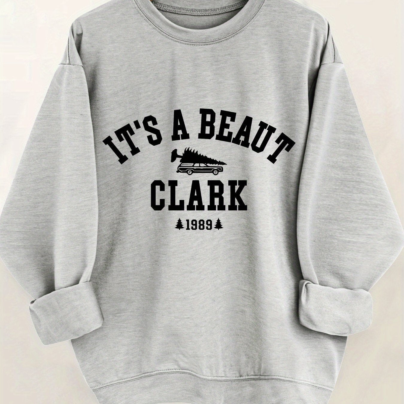 Casual Long Sleeve Round Neck Letter Print Pullover Sweater