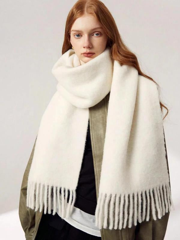 Women's Wool-like Autumn And Winter Solid Color Comfortable Scarf High Quality