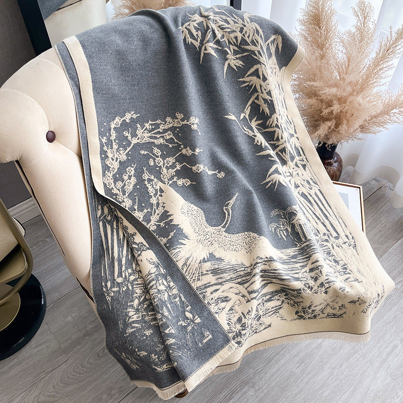 Women's All-match Ink Color Scarf Shawl