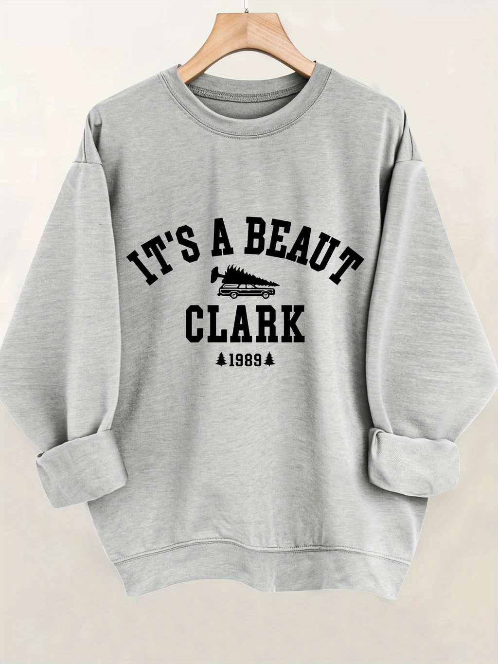 Casual Long Sleeve Round Neck Letter Print Pullover Sweater